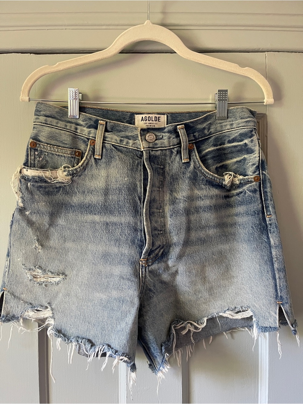 AGOLDE Dee Ultra High Rise Denim Shorts in Ricochet